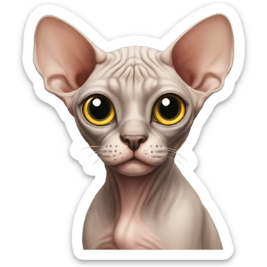Sphynx with unbelievable large eyes sticker
