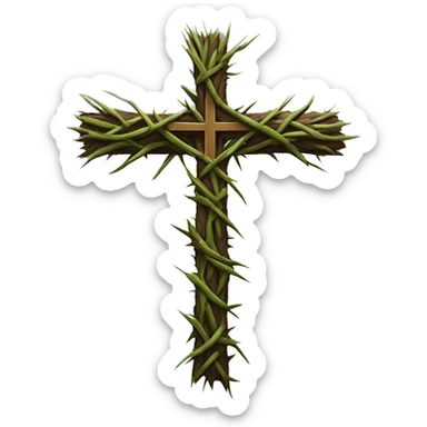 Cross made of thorns  sticker