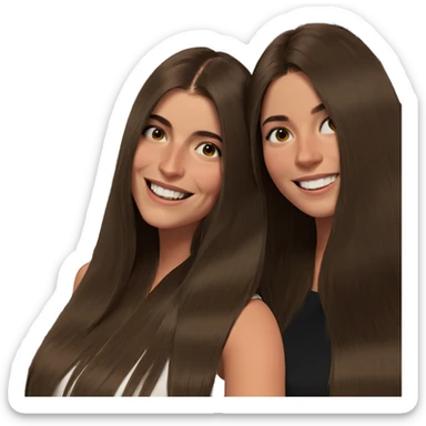 smiling girls with long hair sticker