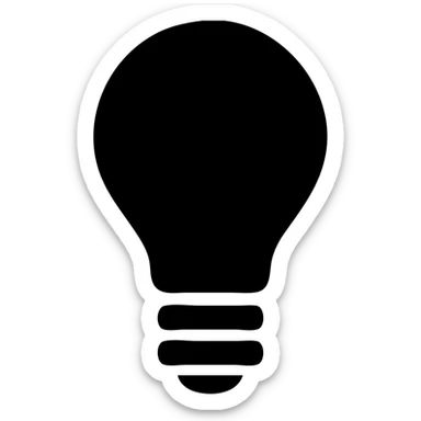 bulb icon, clean, simple, modern, minimal, suitable for app or website interface sticker