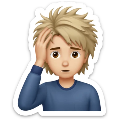 Scratching head looking crazy  sticker