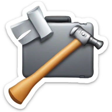 A laptop with a hammer going through it  sticker