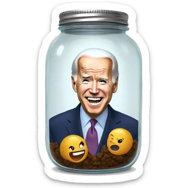 joe biden trapped in a jar  sticker