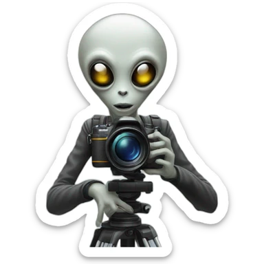 A alien who is a photographer sticker