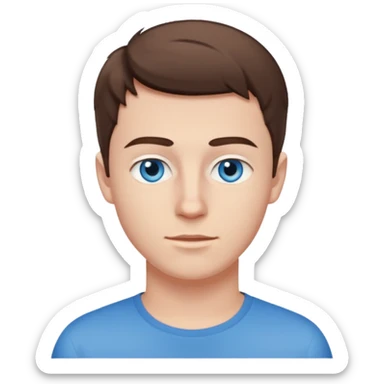 25 y white cauvasian boy blue eyes sticker