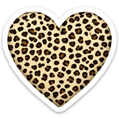 Heart cheetah print sticker
