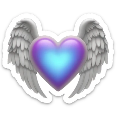 heart with angel wings sticker