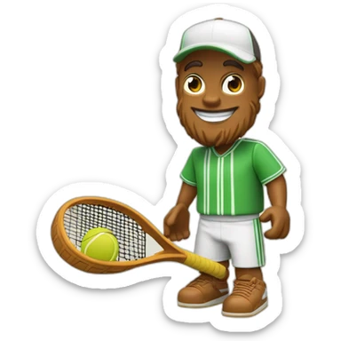 Woodie de buzz l'éclair avec une raquette de tennis sticker