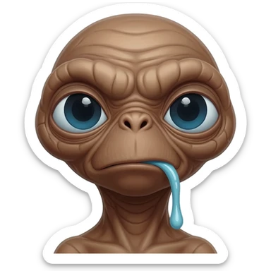E.T. The Extra-Terrestrial from the movie throwing up sticker