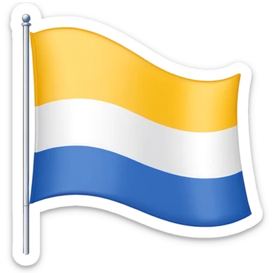 bandera dividida verticalmente en tres colores: blanco, azul y amarillo (en ese orden) sticker