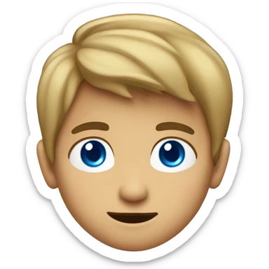 Niño rubio con pelo plano y ojos azules sticker