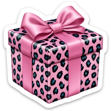 pink leopard print present sticker