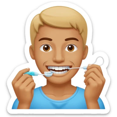 usar seda dental en los dientes/ use dental floss on your teeth sticker