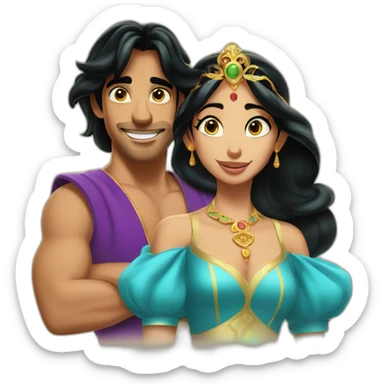 Aladdin and jasmine  sticker
