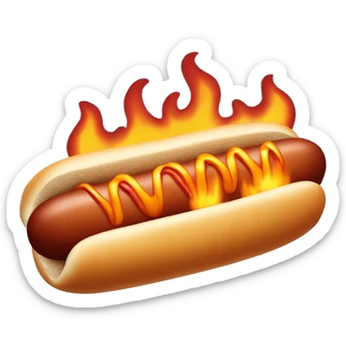 Hotdog with fire sticker