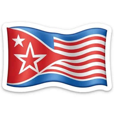 Let's talking about a emoji flag hack combination with Puerto Rico + North Korea emoji flag combination flag hack as a flag image by photo and flag with five red and white stripes, white star with north Korea flag style sticker