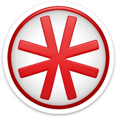 red cross mark sticker