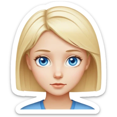 Blonde girl with Blue eyes and short hair sticker