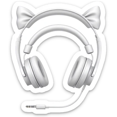 white headphones with white bows sticker