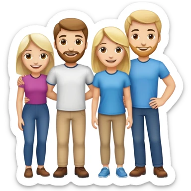 five caucasian people standing together as a team sticker