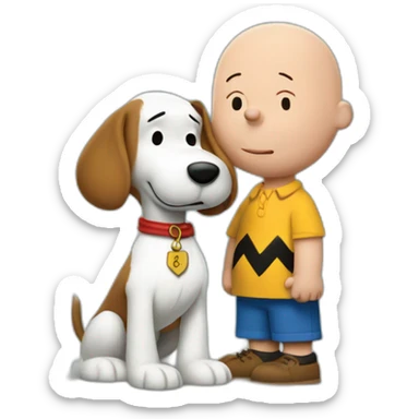 charlie brown with snoopy dog sticker