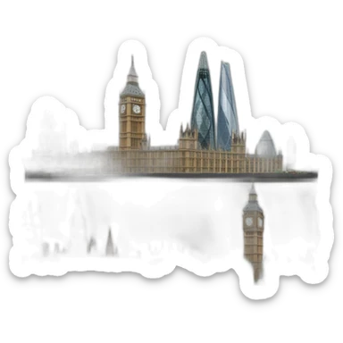 Frame of London with Gherkin, Shard, Tower Bridge and Big Ben. sticker