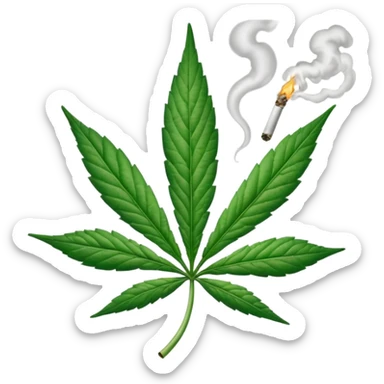 Marijuana leaf smoking a joint sticker