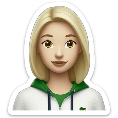 Lacoste bag girl with black lacoste hoodie sticker