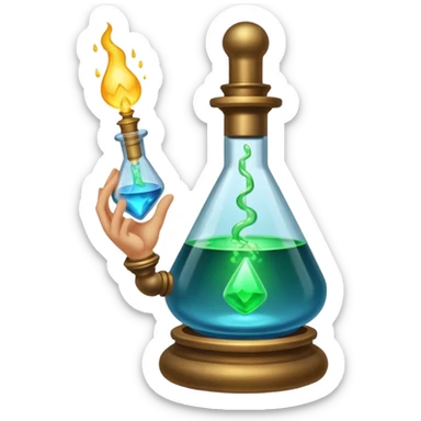 alchemist offering mysterious glowing vial sticker