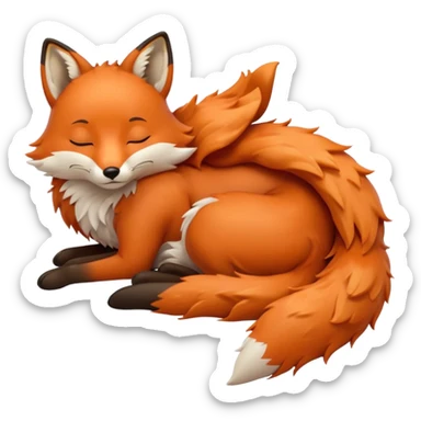 a sleeping fox  emoji sticker