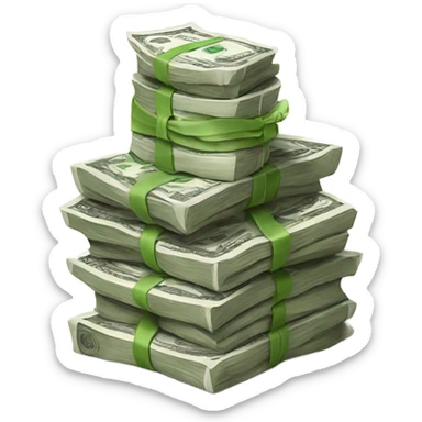 money stack with bow ties around it  sticker