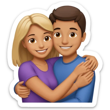 Couple hugging each other sticker