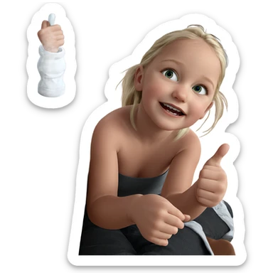 blonde girl giving thumbs up sticker