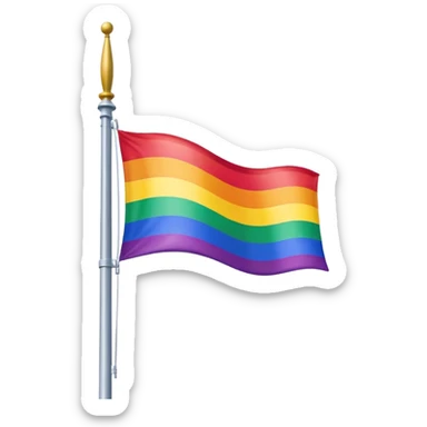 The gay flag on a flag pole sticker
