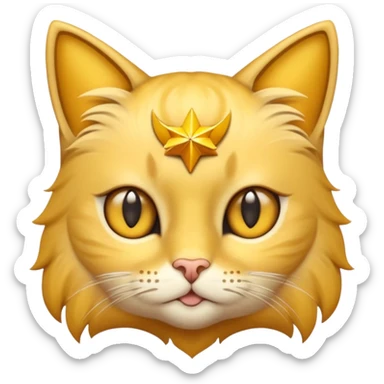 Gato amarillo de ojos de estrella sticker