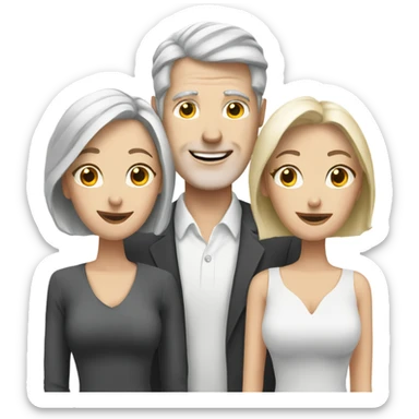 White man with grey hair with two white blonde wives sticker