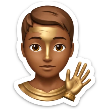 A portrait cast with tin sticker