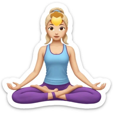 Generate a girl in a yoga pose sticker