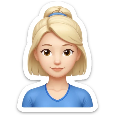 cute yoga coach portrait, head and shoulders only, calm face, soft smile, simple sporty outfit collar, 3D cartoon, mobile game icon style, clean background, no text, no watermark
 sticker