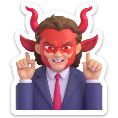 Leonardo DiCaprio with devil horns and demonic features sticker