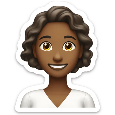 smiling girl in white dress with a speech bubble that says “glo” sticker