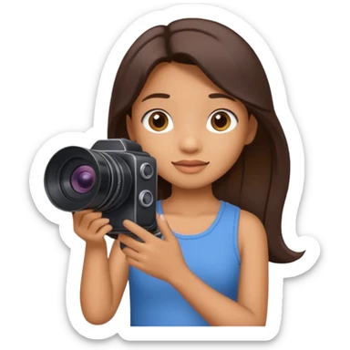 Lilo from Lilo & Stitch holding a camera, three-quarter view sticker
