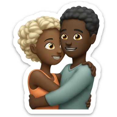African Couple hugging each other sticker