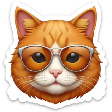 Ginger cat with sunglasses sticker