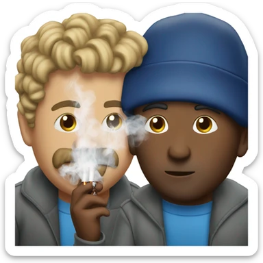 2 guys smoking a blue passat sticker