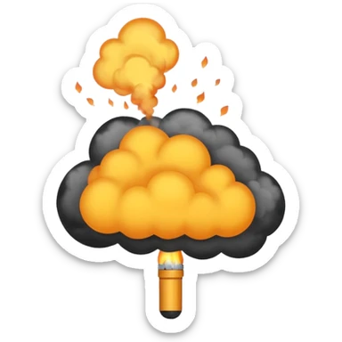 Smoke Bomb – Small black ball releasing a puff of smoke sticker