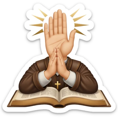 Praying hands over the Bible sticker