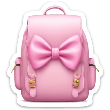 baby pink backpack with a pink bow  sticker