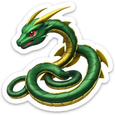 Mega rayuaza pokemon from pokemon anime and make it little cool sticker