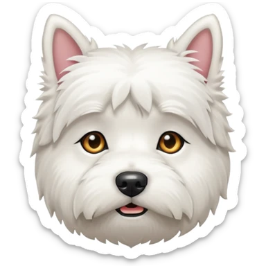 sad west highland terrier dog sticker